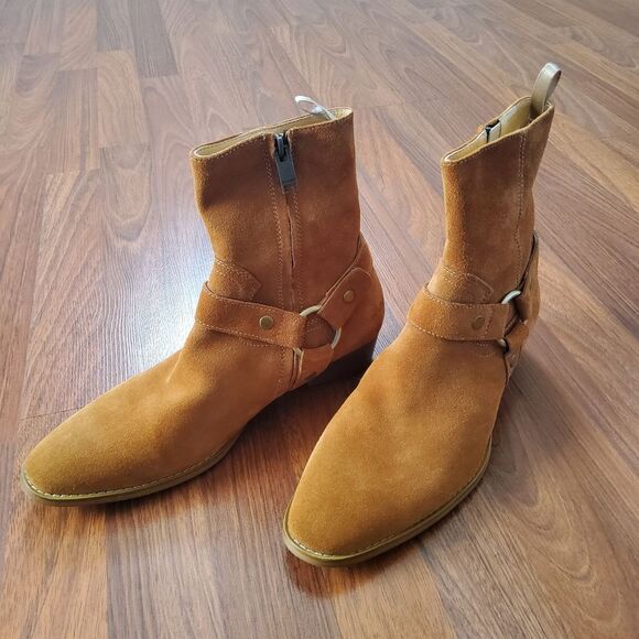 Civil Regime Men’s Tan Leather Suede Chelsea Western Ankle Boots Size 7 Tan New - Picture 3 of 15